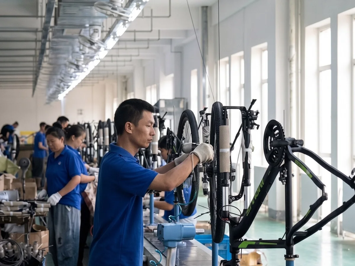 Bicycle production line used to explain supplier evaluation and process evidence