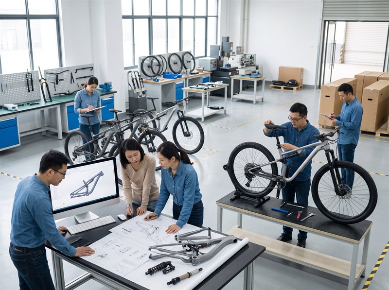 NARVEK bicycle engineering team developing OEM and ODM products