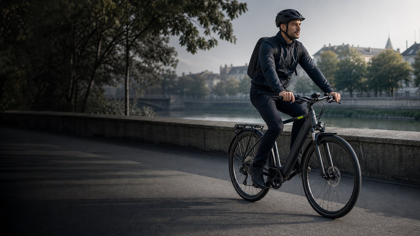 Urban commuter bicycle with rack and fenders