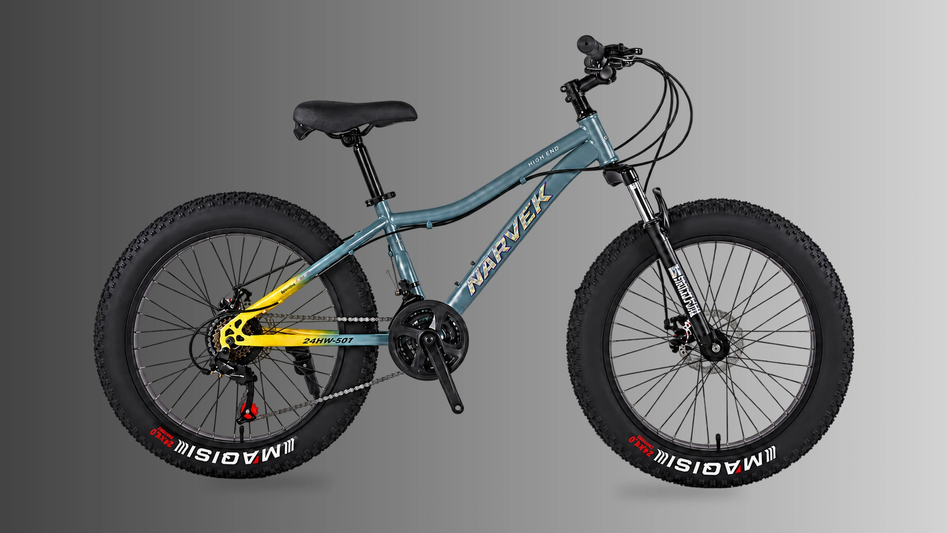 FT-04 24HW-501 fat bike in grey-blue / yellow
