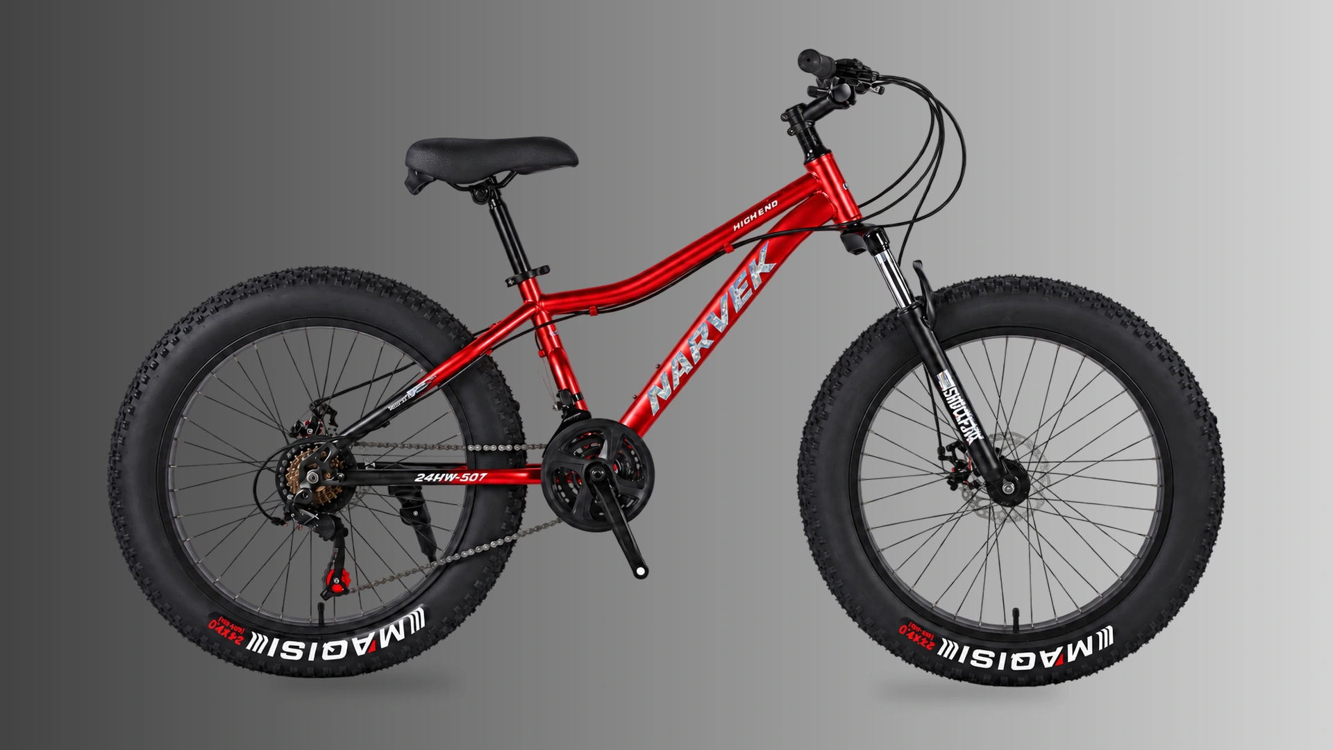 FT-04 24HW-501 fat bike in red / black